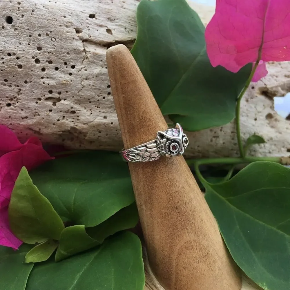 Owl CZ Sterling Silver Toe Ring